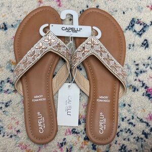 Capelli of New York Women's Brown Embellished Sandals